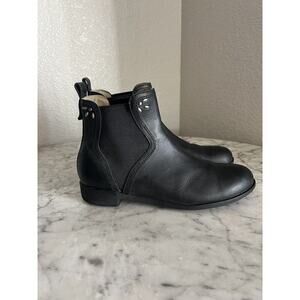 Olukai Kualona Leather Ankle Boots Womens 8 Black Pull On Studs